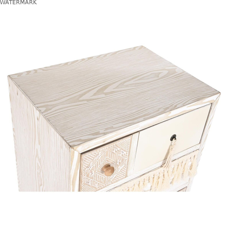 Caisson à Tiroirs DKD Home Decor Sapin Naturel Coton Blanc (48 x 35 x 89 cm)