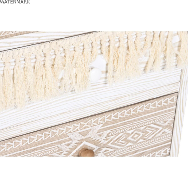 Caisson à Tiroirs DKD Home Decor Sapin Naturel Coton Blanc (48 x 35 x 89 cm)