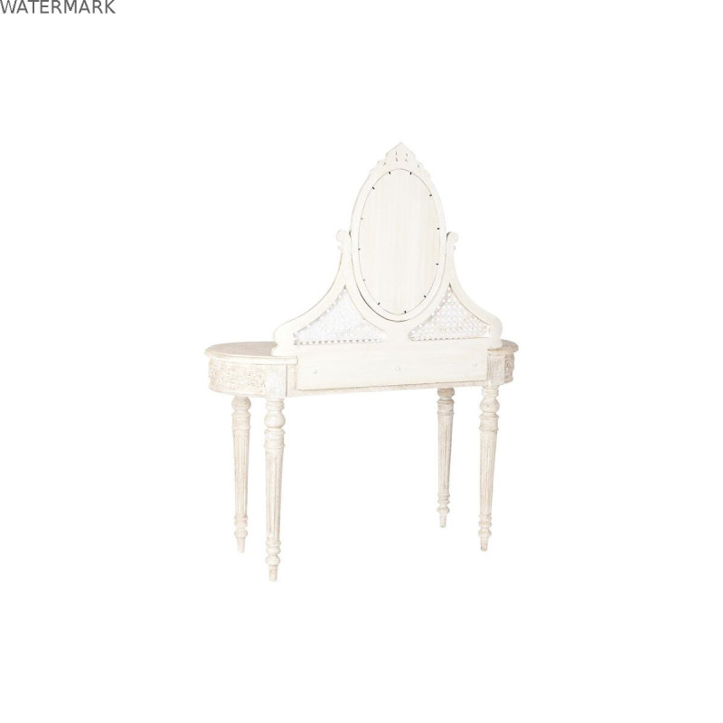 Coiffeuse DKD Home Decor 114 x 44 x 141 cm Blanc Beige Bois de manguier Bois MDF