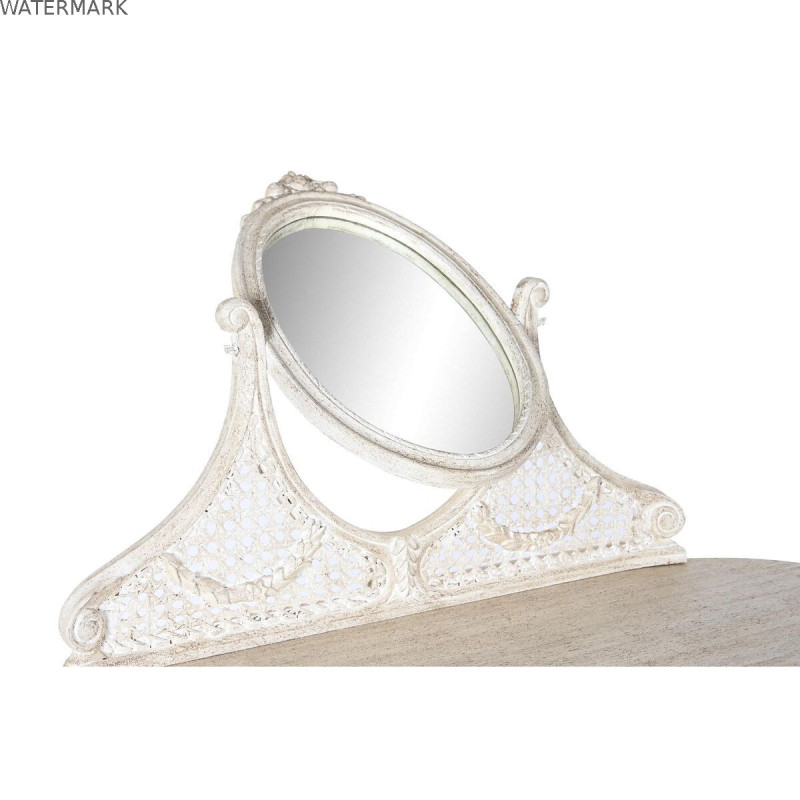 Coiffeuse DKD Home Decor 114 x 44 x 141 cm Blanc Beige Bois de manguier Bois MDF
