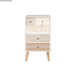 Caisson à Tiroirs DKD Home Decor Sapin Naturel Coton Blanc (48 x 35 x 89 cm)