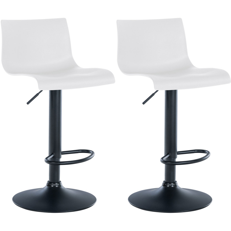 Lot de 2 tabourets de bar en plastique Branford blanc
