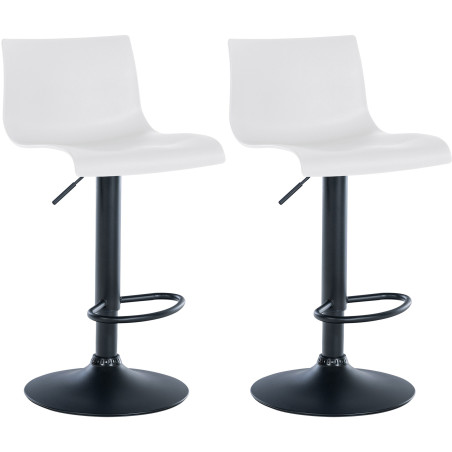 Lot de 2 tabourets de bar en plastique Branford, blanc