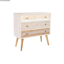 Commode DKD Home Decor Sapin Naturel Coton Blanc (80 x 35 x 80 cm)