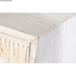 Commode DKD Home Decor Sapin Naturel Coton Blanc (80 x 35 x 80 cm)
