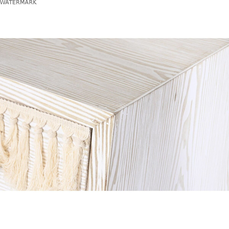Commode DKD Home Decor Sapin Naturel Coton Blanc (80 x 35 x 80 cm)