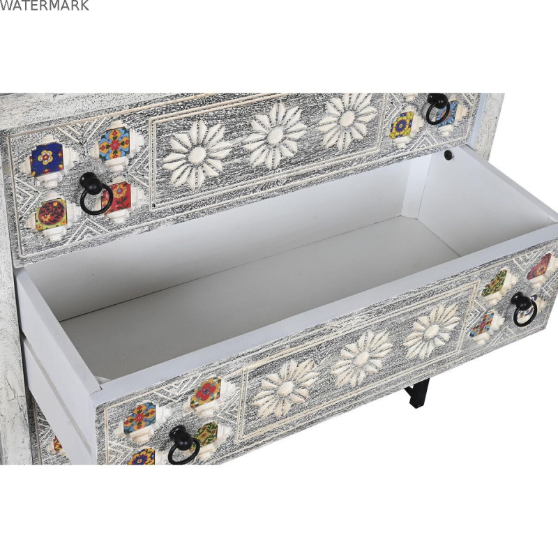 Commode DKD Home Decor Céramique Gris Blanc Bois de manguier (80 x 38 x 80 cm) Commode DKD Home Decor Céramique Gris Blanc Bois de manguier (80 x 38 x 80 cm)
