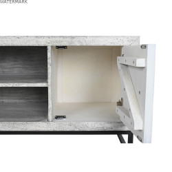 Meubles de télévision DKD Home Decor Blanc Beige Gris Multicouleur Céramique Bois de manguier 130 x 40 x 56 cm