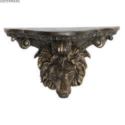 Etagère DKD Home Decor Doré Lion Résine (36,5 x 16,5 x 21 cm)