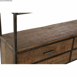 Étagère DKD Home Decor Noir Métal Marron Acacia 145 x 35 x 190 cm