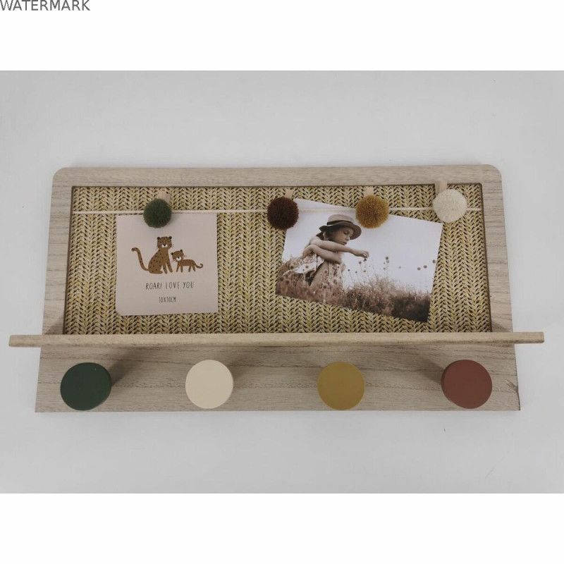 Porte-manteau DKD Home Decor Naturel Multicouleur Fibre Bois MDF (45 x 6 x 24 cm)