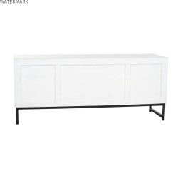 Meubles de télévision DKD Home Decor Blanc Beige Gris Multicouleur Céramique Bois de manguier 130 x 40 x 56 cm