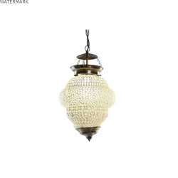 Suspension DKD Home Decor Blanc Métal Verre 25 W 23 x 23 x 33 cm