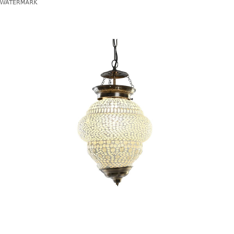 Suspension DKD Home Decor Blanc Métal Verre 25 W 23 x 23 x 33 cm