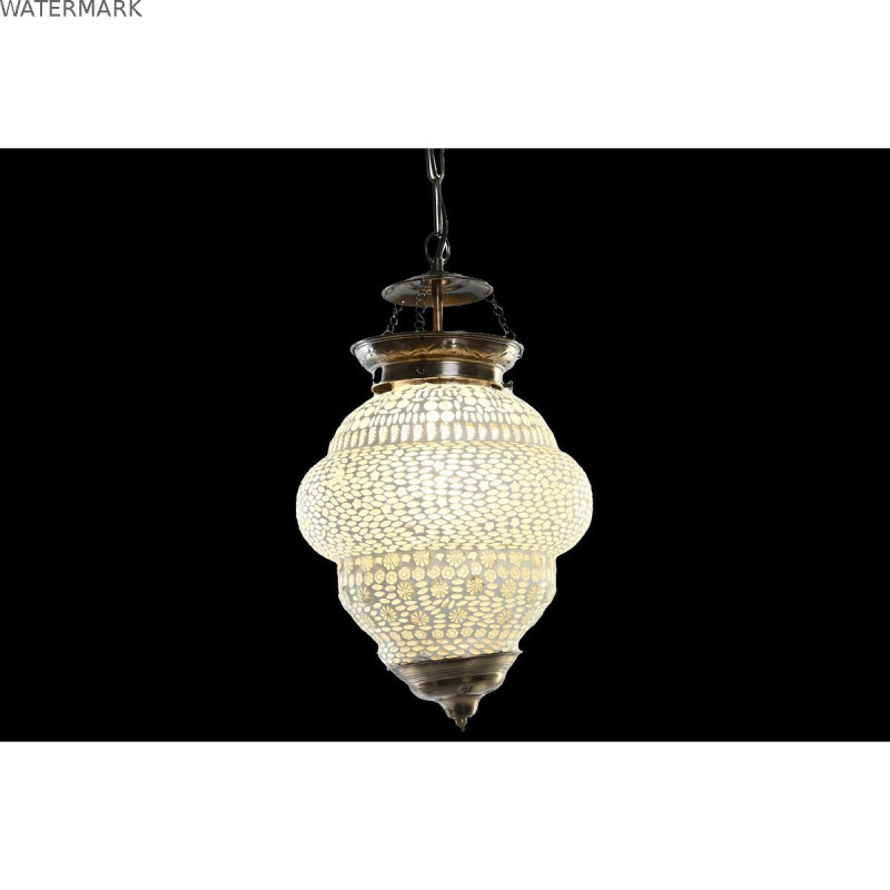 Suspension DKD Home Decor Blanc Métal Verre 25 W 23 x 23 x 33 cm