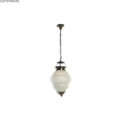 Suspension DKD Home Decor Blanc Métal Verre 25 W 23 x 23 x 33 cm