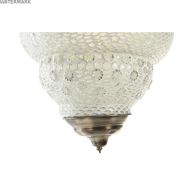 Suspension DKD Home Decor Blanc Métal Verre 25 W 23 x 23 x 33 cm