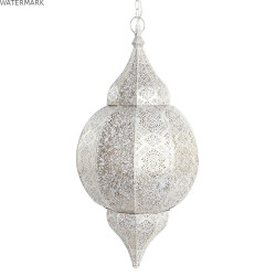Suspension DKD Home Decor Blanc Doré Fer 50 W 30 x 30 x 65 cm