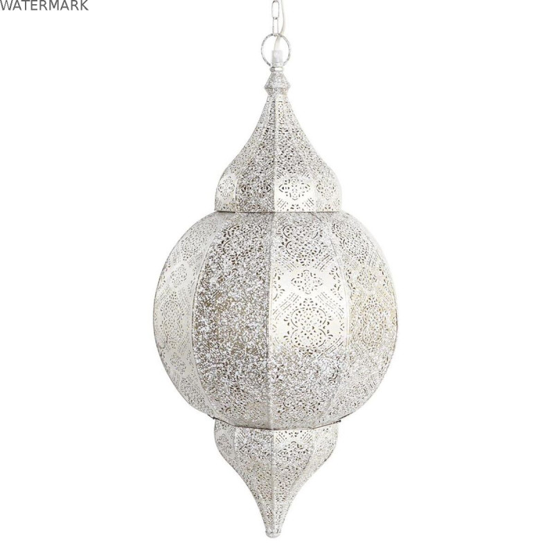Suspension DKD Home Decor Blanc Doré Fer 50 W 30 x 30 x 65 cm
