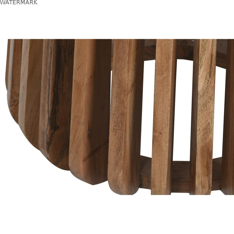 Table d'appoint DKD Home Decor Blanc Naturel Marbre Bois de manguier 47 x 47 x 58 cm