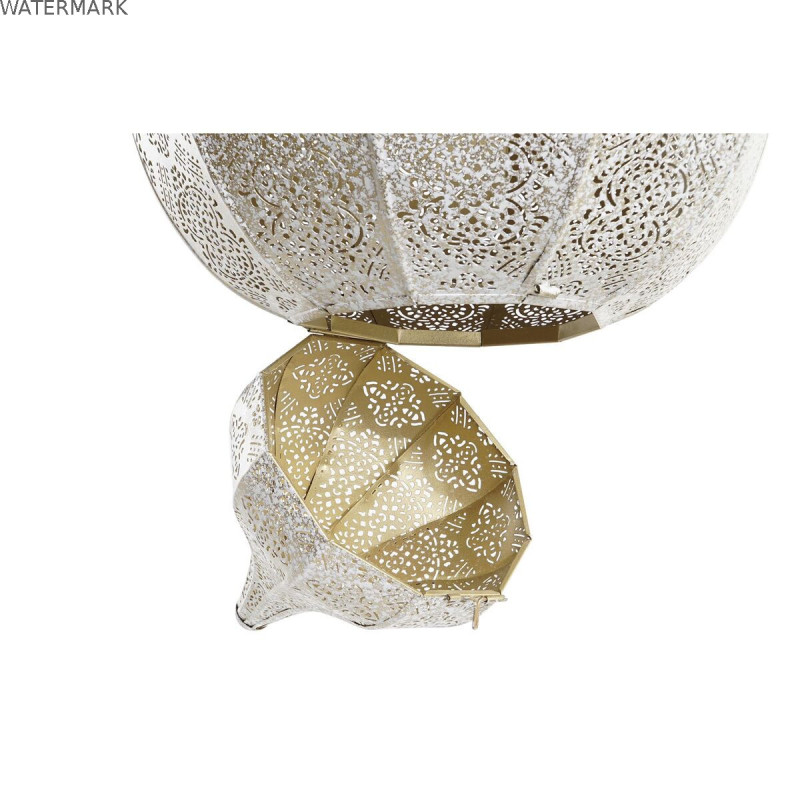 Suspension DKD Home Decor Blanc Doré Fer 50 W 30 x 30 x 65 cm