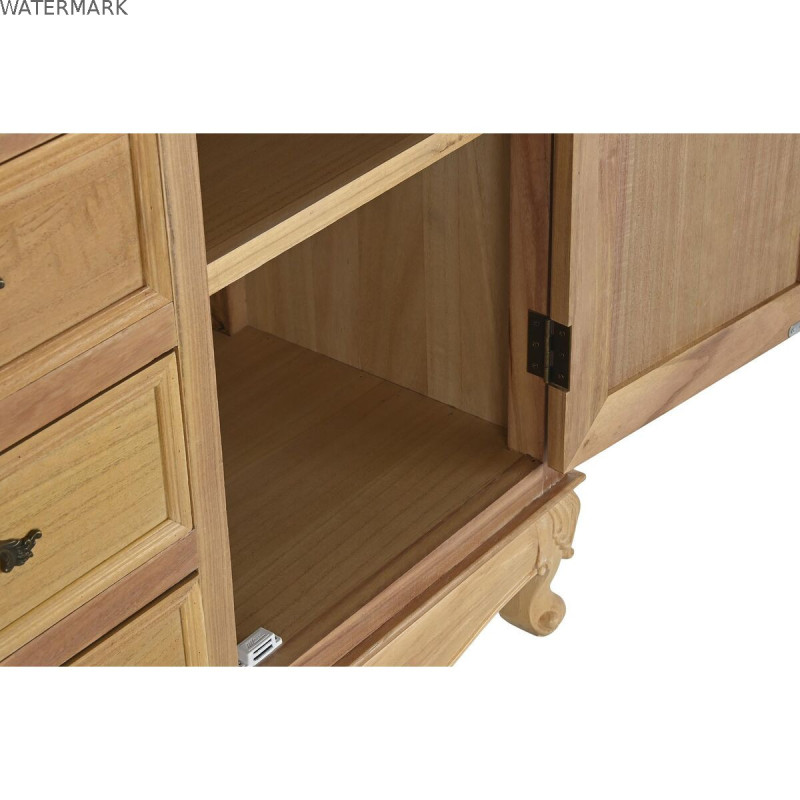 placard à provisions DKD Home Decor Naturel 124,5 x 39 x 201,8 cm Sapin Aluminium Bois MDF