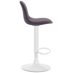 Tabouret de bar Kiel en tissu blanc