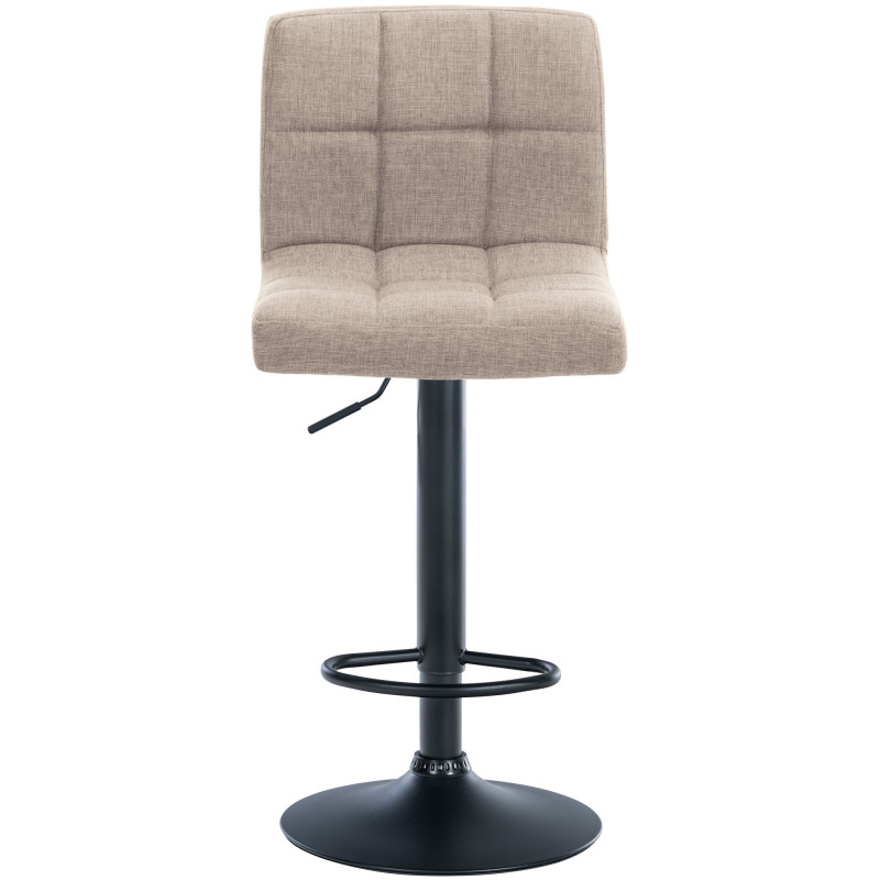 Lot de 2 tabourets de bar Calma en tissu noir crème