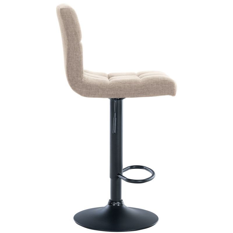Lot de 2 tabourets de bar Calma en tissu noir crème
