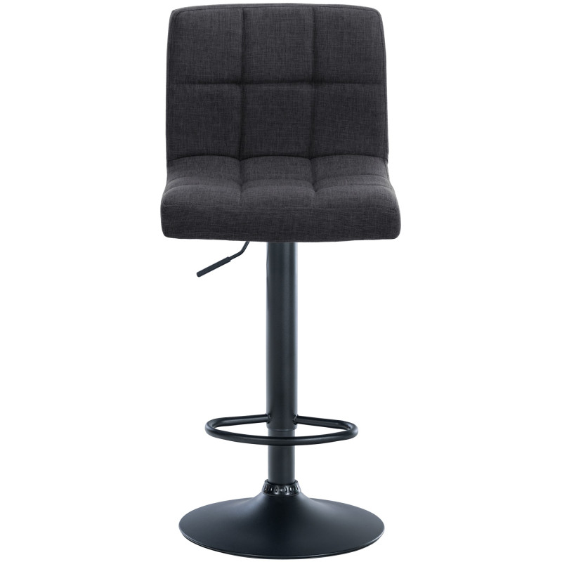 Lot de 2 tabourets de bar Calma en tissu noir gris foncé