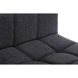 Lot de 2 tabourets de bar Calma en tissu noir gris foncé