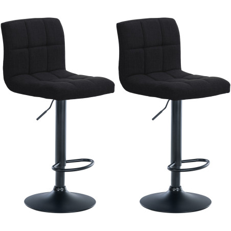 2er Set Barhocker Calma Stoff schwarz