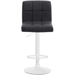 Ensemble de 2 tabourets de bar Calma, tissu blanc gris foncé