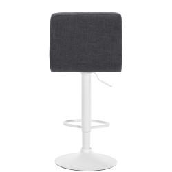 Ensemble de 2 tabourets de bar Calma, tissu blanc gris clair