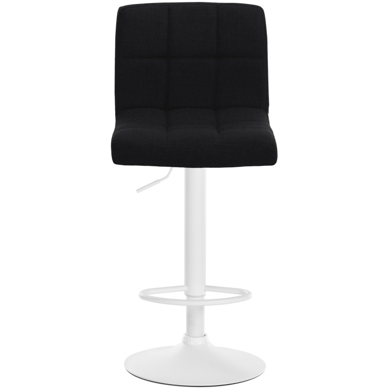 Set de 2 taburetes de bar Calma en tela Negro,Metal blanco mate