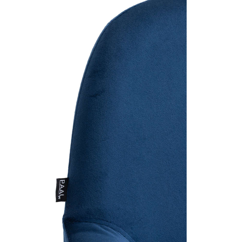 Lot de 2 tabourets de bar Braga velours noir bleu