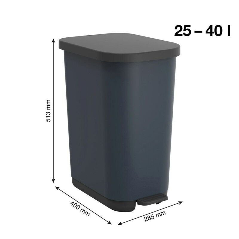Poubelle Rotho Ribo Blue Bleu Plastique 35 L
