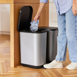 Poubelle Rotho Ribo Blue Bleu Plastique 35 L