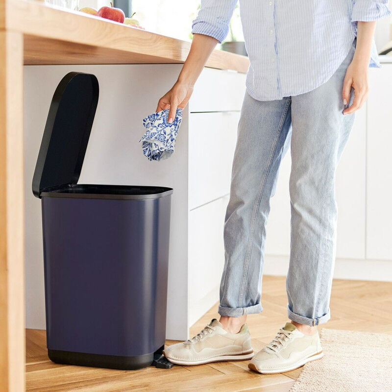 Poubelle Rotho Ribo Blue Bleu Plastique 35 L