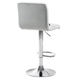 Lot de 2 tabourets de bar Pérou velours chrome