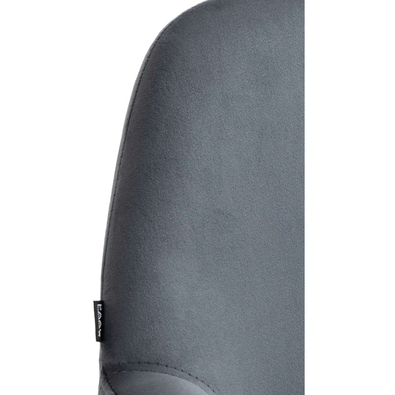 Lot de 2 tabourets de bar Braga en velours noir gris foncé