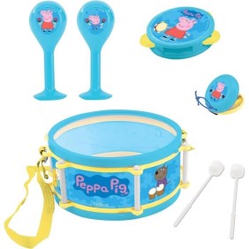 Lexibook - Set Musical Peppa Pig - 7 instruments - Rangement dans le tambour