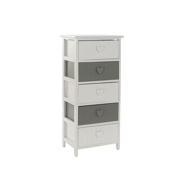Caisson à Tiroirs Home ESPRIT Blanc Gris 40 x 29 x 90 cm