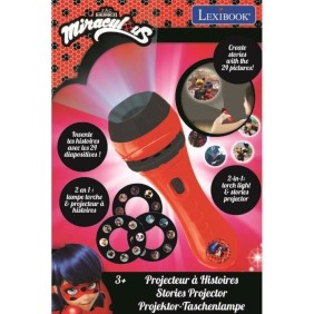 Projecteur a histoires et lampe torche Miraculous - LEXIBOOK - LP MIRA - Enfant - Rouge