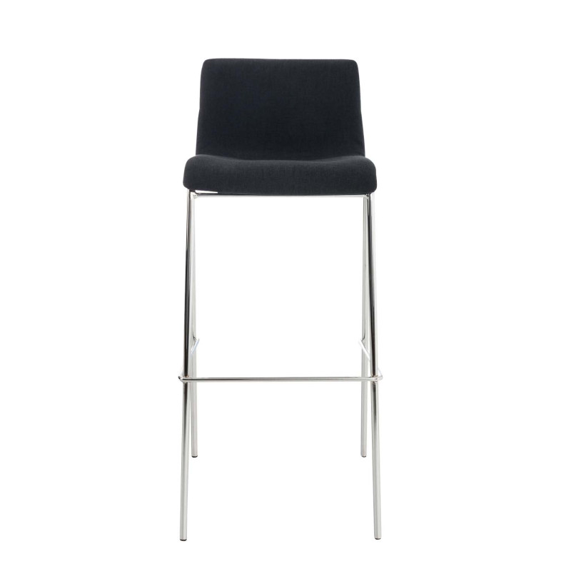 Lot de 2 tabourets de bar Hoover tissu 4 pieds structure chromée noir