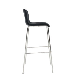 Lot de 2 tabourets de bar Hoover tissu 4 pieds structure chromée noir