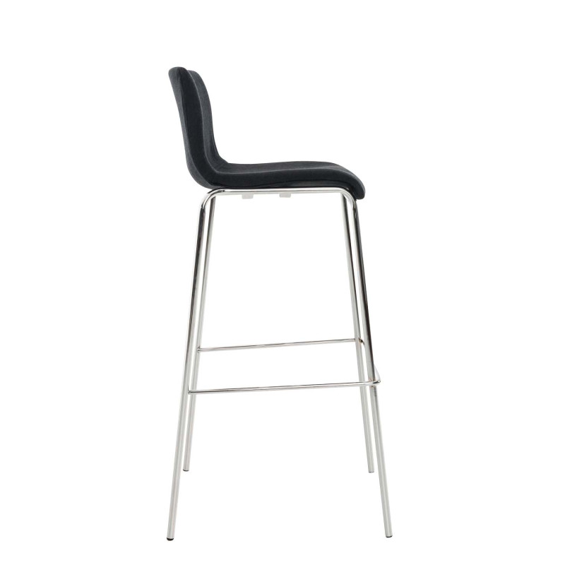Lot de 2 tabourets de bar Hoover tissu 4 pieds structure chromée noir