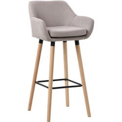 Tabouret de bar Grant tissu taupe