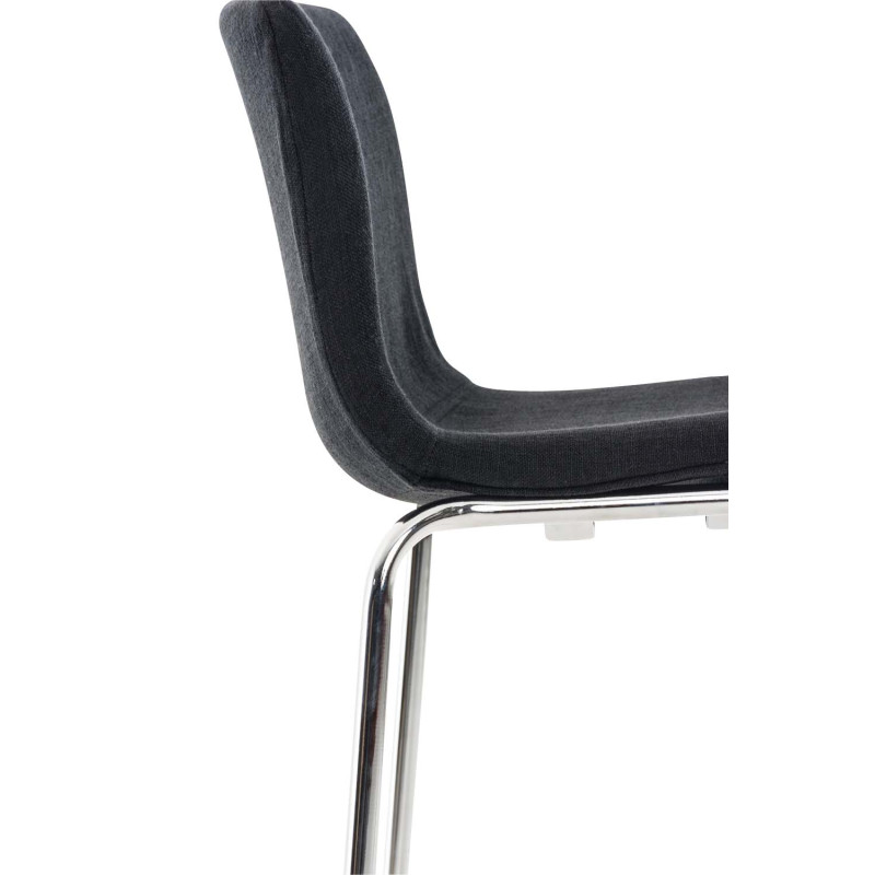 Lot de 2 tabourets de bar Hoover tissu 4 pieds structure chromée noir