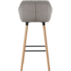 Tabouret de bar en tissu Grant gris